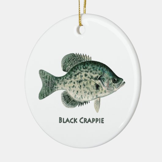 Schwarzer Crappie Keramik Ornament (Links)