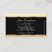 Schwarzer Cream Ombre Monogram Light Gold Decoder Visitenkarte (Rückseite)