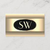 Schwarzer Cream Ombre Monogram Light Gold Decoder Visitenkarte (Vorderseite)