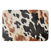 Schwarzer Creme Brown Cowhide Badematte (Vorderseite)