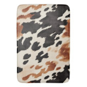 Schwarzer Creme Brown Cowhide Badematte (Vorderseite Vertikal)