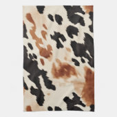 Schwarzer Creme Brown Cowhide Geschirrtuch (Vertikal)