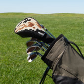 Schwarzer Creme Brown Cowhide Golf Headcover (In SItu)