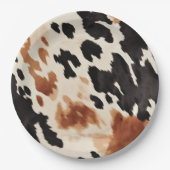 Schwarzer Creme Brown Cowhide Pappteller (Vorderseite)