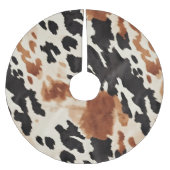Schwarzer Creme Brown Cowhide Polyester Weihnachtsbaumdecke (Vorderseite)