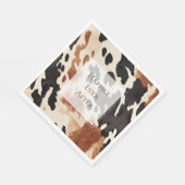 Schwarzer Creme Brown Cowhide Serviette (Ecke)