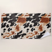 Schwarzer Creme Brown Cowhide Strandtuch (Vorderseite)