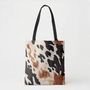 Schwarzer Creme Brown Cowhide Tasche