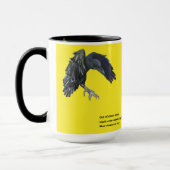 Schwarzer Crow & Haiku-Illustration Tasse (Links)