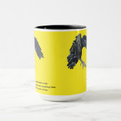 Schwarzer Crow & Haiku-Illustration Tasse (Zentrum)