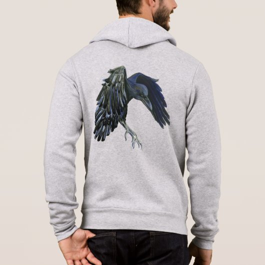 Schwarzer Crow Master of Time Illustration Light G Hoodie (Rückseite)