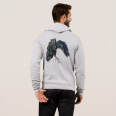 Schwarzer Crow Master of Time Illustration Light G Hoodie (Schwarz voll)