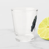 Schwarzer Crow-Meister der Zeitdarstellung Schnapsglas (Links)