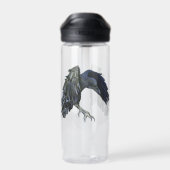 Schwarzer Crow-Meister der Zeitdarstellung Trinkflasche (Rückseite)