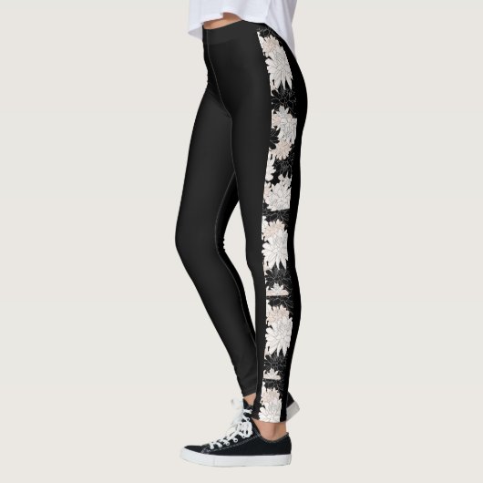 Schwarzer Dahlia-Floral-Legende Leggings (Links)