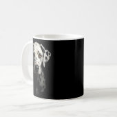 Schwarzer Dalmatiner Hund Dalmatiner-Gesicht Kaffeetasse (Vorderseite Links)