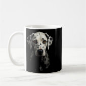 Schwarzer Dalmatiner Hund Dalmatiner-Gesicht Kaffeetasse (Links)