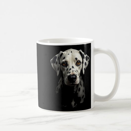 Schwarzer Dalmatiner Hund Dalmatiner-Gesicht Kaffeetasse (Rechts)
