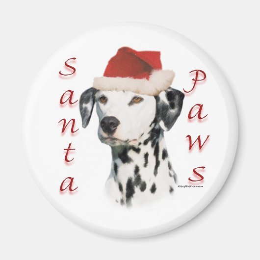 Schwarzer Dalmatiner Santa Paws - Magnet (Vorne)
