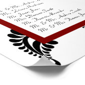 Schwarzer Damaselmaroon oder Farbsiegeldiagramm Poster (Ecke)