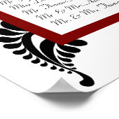 Schwarzer Damaselmaroon oder Farbsiegeldiagramm Poster (Ecke)