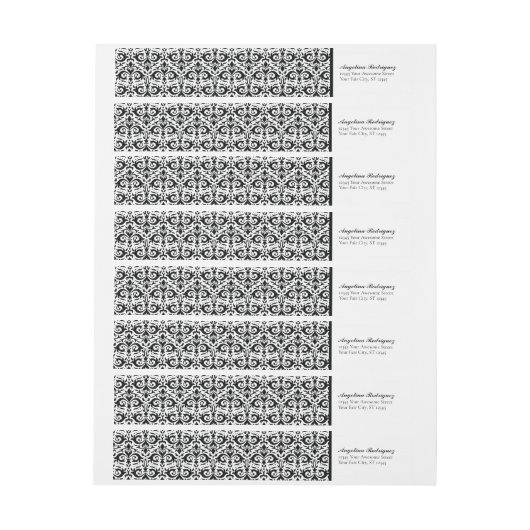 Schwarzer Damask-Pattern-Abschluss (Bogen)