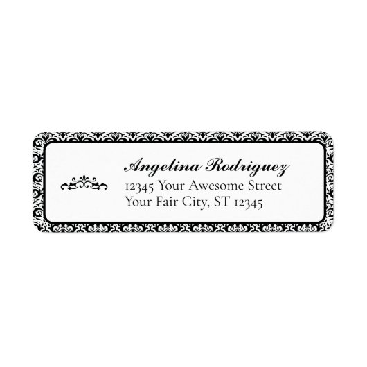 Schwarzer Damask-Pattern-Abschluss (Vorne)