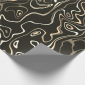 Schwarzer Damaskus abstrakte Wirbel cooles Muster Geschenkpapier (Ecke)