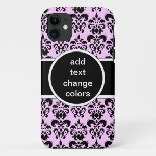 schwarzer Damast auf jeder Farbe iPhone 11 Hülle