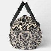 Schwarzer Damast auf Sepia Duffle Bag (Rechts)