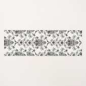 Schwarzer Damast auf Weiß Yogamatte (Vorderseite (Horizontal))