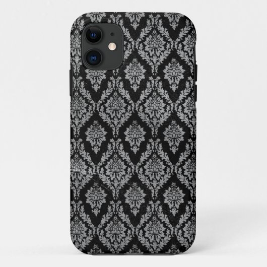 Schwarzer Damast Case-Mate iPhone Hülle (Rückseite)