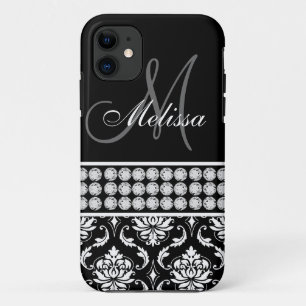 Schwarzer Damast Druckdiamanten iPhone 5 Case-Mate 11 Hülle
