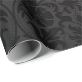 Schwarzer Damast-Entwurf Geschenkpapier (Rolleneckpunkt)