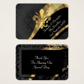 Schwarzer Damast, goldene Gastgeschenk Hochzeit da (Vorne & Hinten)