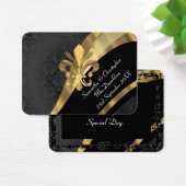 Schwarzer Damast, goldene Gastgeschenk Hochzeit da (Schreibtisch)