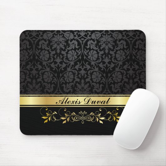 Schwarzer Damast Mousepad (Mit Mouse)
