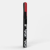 Schwarzer Damast-roter Anfangsname Case-Mate iPhone Hülle (Hinten/Rechts)