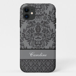 Schwarzer Damast - Schönheit Case-Mate iPhone Hülle