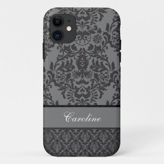 Schwarzer Damast - Schönheit Case-Mate iPhone Hülle (Rückseite)