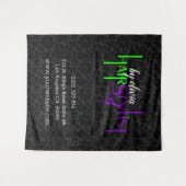 Schwarzer Damast und fett formatierter Text Wandteppich (Vorderseite (Horizontal))