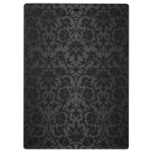 Schwarzer Damast und hellrosa Leopardendesign Klemmbrett (Rückseite)