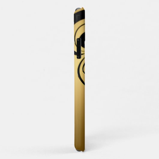 Schwarzer Damast und schwarzer Swirl Case-Mate iPhone Hülle (Hinten/Rechts)