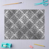 Schwarzer Damast und Silver Decoule Seidenpapier (Basteln)