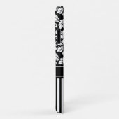 Schwarzer Damast und Streifen Case-Mate iPhone Hülle (Hinten/Rechts)