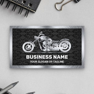 Schwarzer Damaszener-Stahl-Motorrad Motorrad Mecha Visitenkarte