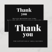 Schwarzer Danke-Karten-Logo-Rabattcode Dankeskarte (Vorne/Hinten)