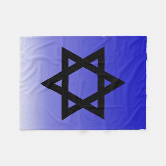 Schwarzer Davidsstern Fleecedecke (Vorderseite (Horizontal))