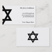 Schwarzer Davidsstern Visitenkarte (Vorne/Hinten)