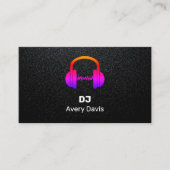 Schwarzer Deejay DJ Musik Beat Profi Visitenkarte (Vorderseite)